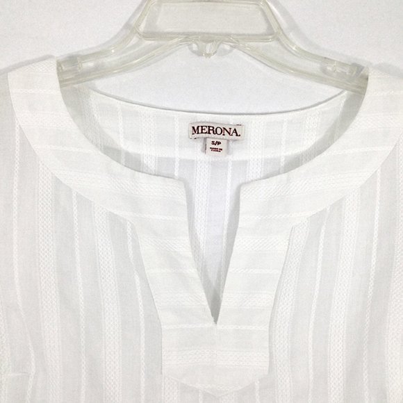 Merona Sheer White Long Peasant Blouse | SP - Picture 3 of 7
